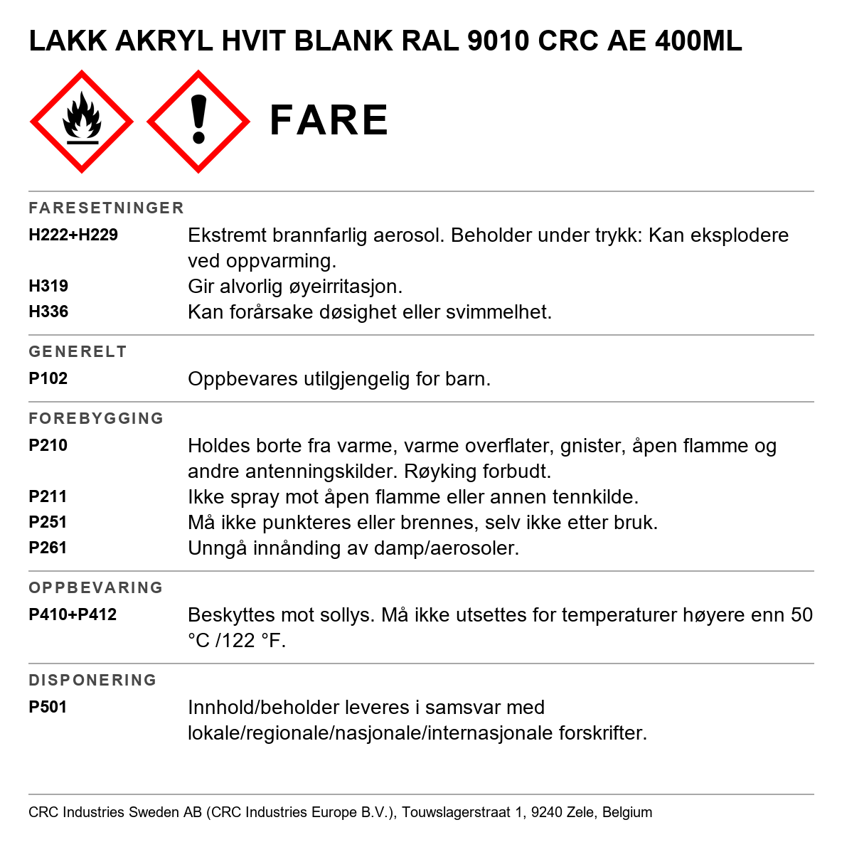 Akrylmaling Acrylic CRC