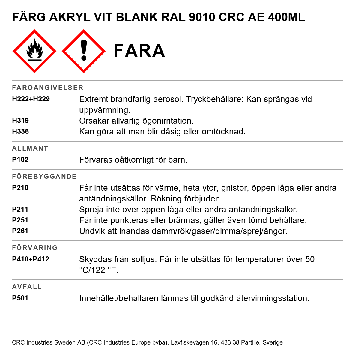 Akrylfärg Acrylic CRC