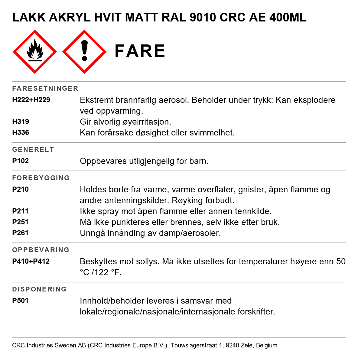 Akrylmaling Acrylic CRC