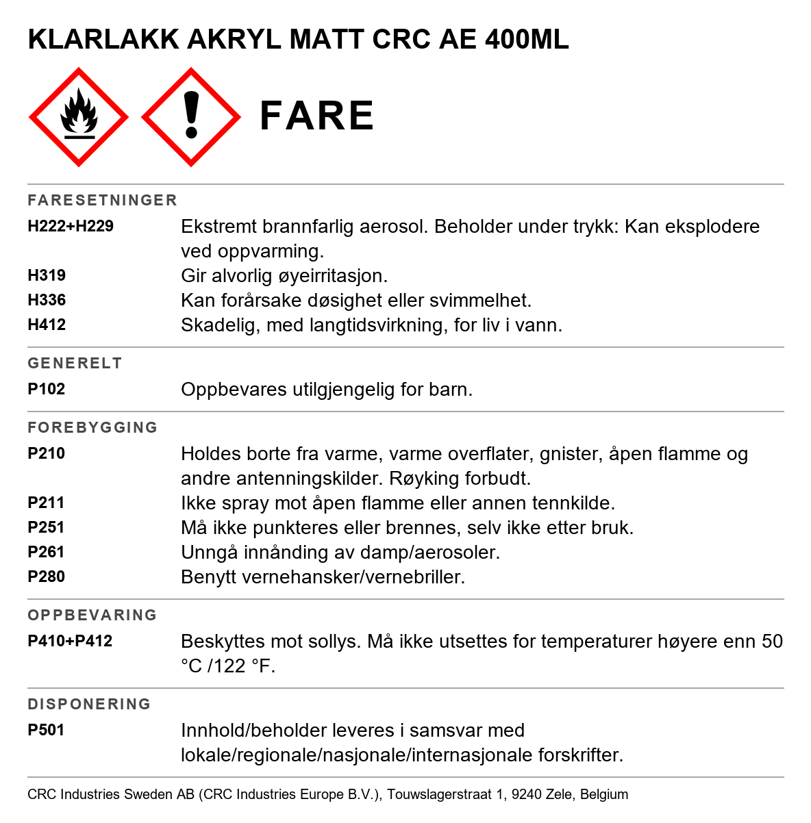 Akrylmaling Acrylic CRC