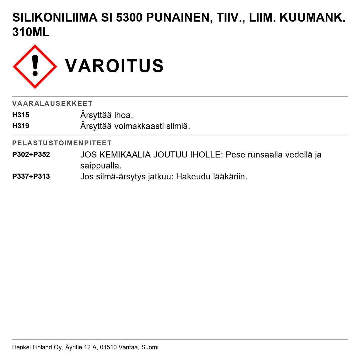 Industriisilokoni Loctite 5300 punainen