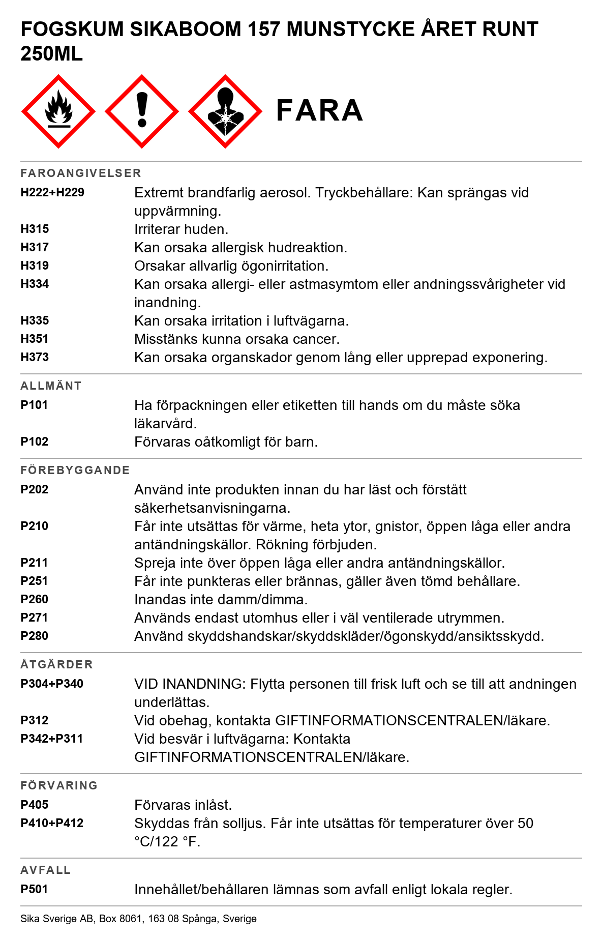 Expanderande fogskum SIKA 157