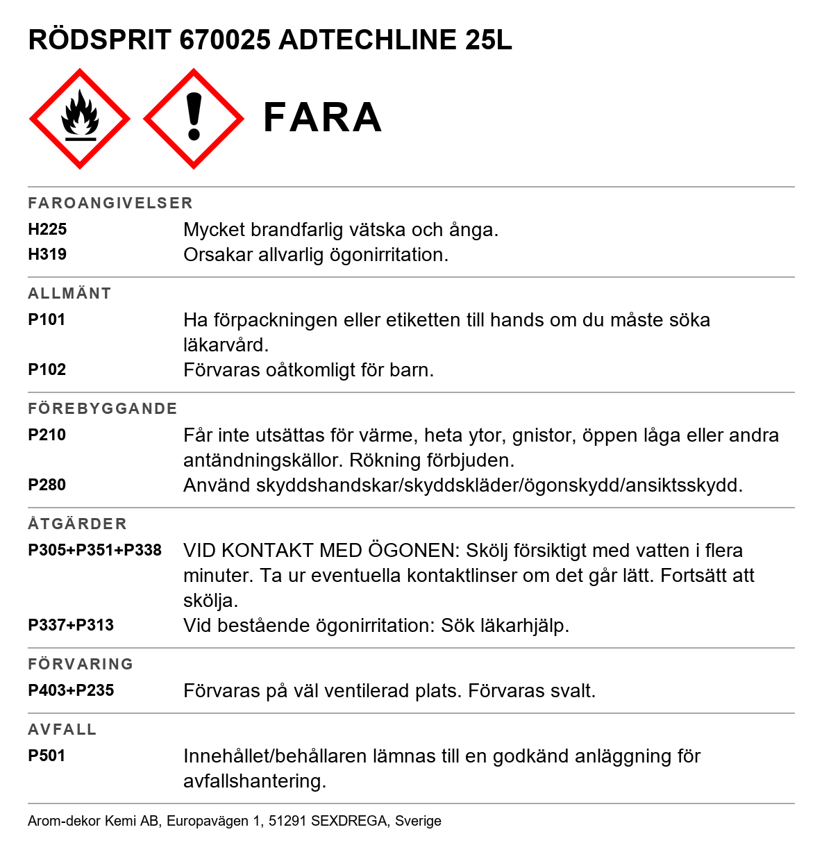 Rödsprit AdTechLine 25L