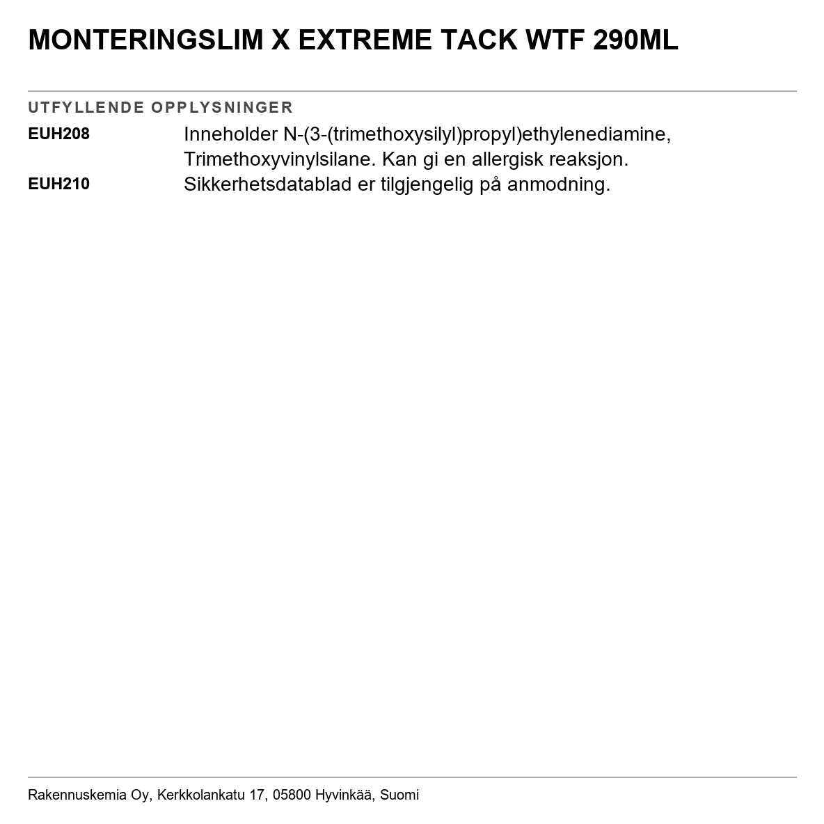 Monteringslim X Extreme Tack WTF