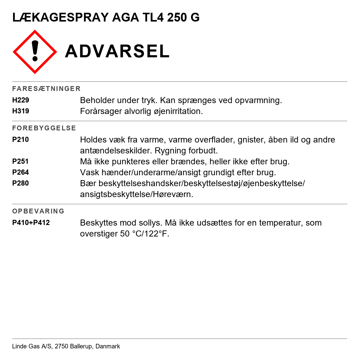 Lækagesøgningsspray TL 4
