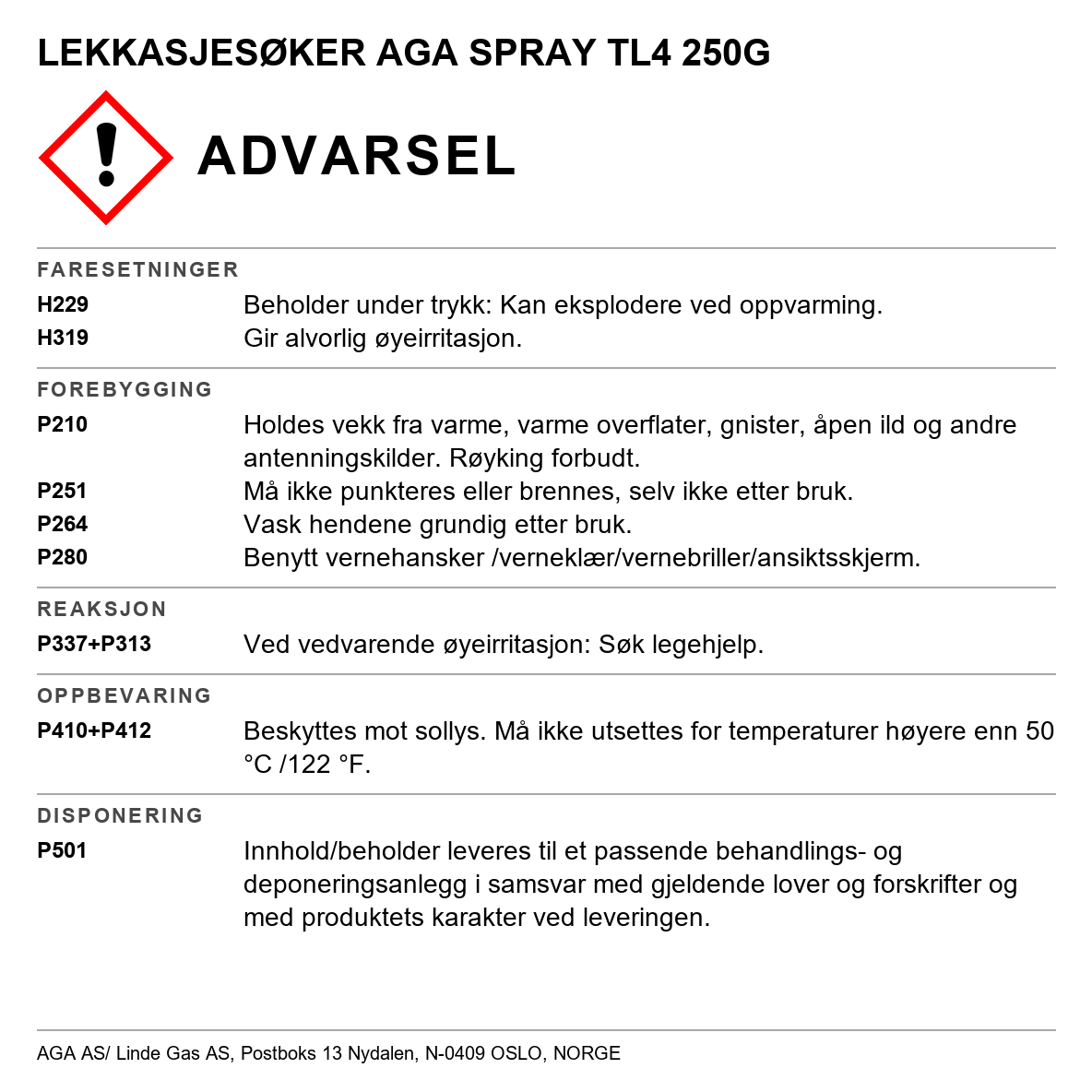 Lekkasjesøkerspray TL 4