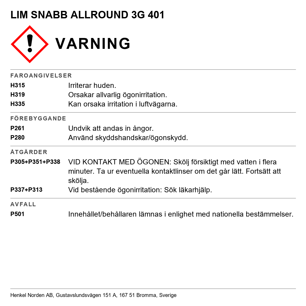 Snabblim Allround Loctite 401