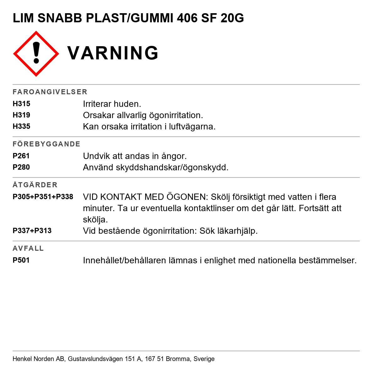 Snabblim Plast Gummi Loctite 406