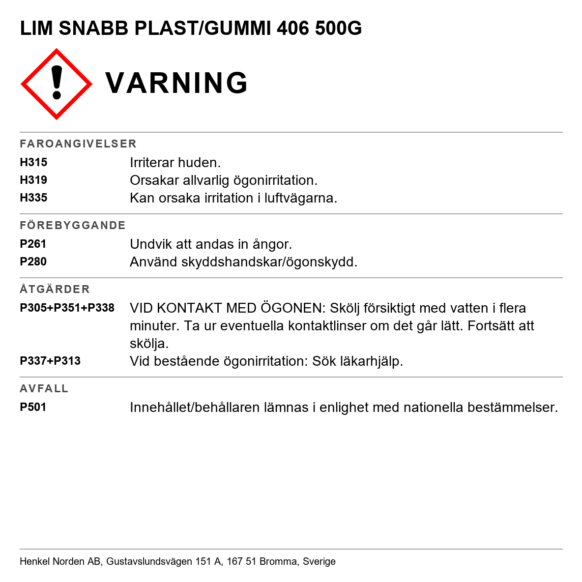 Snabblim Plast Gummi Loctite 406