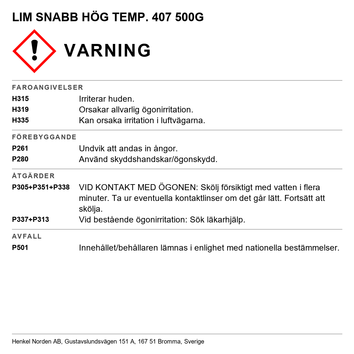 Snabblim Loctite 407