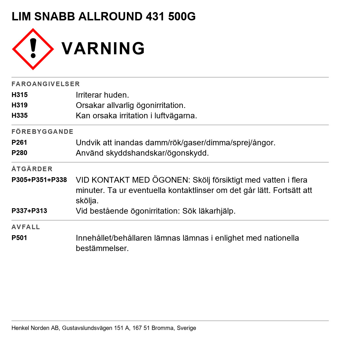 Snabblim Allround Loctite 431