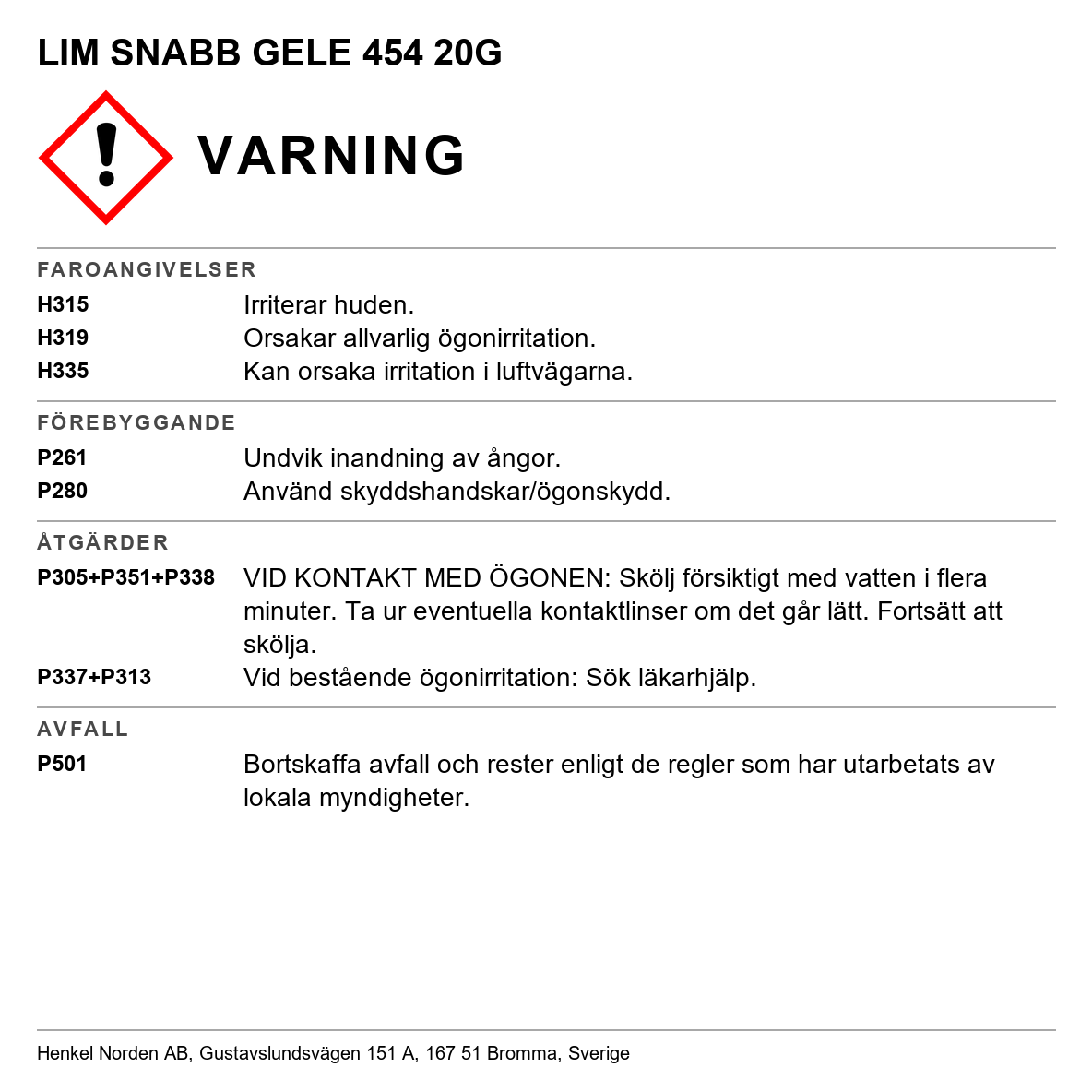 Snabblim Allround Loctite 454