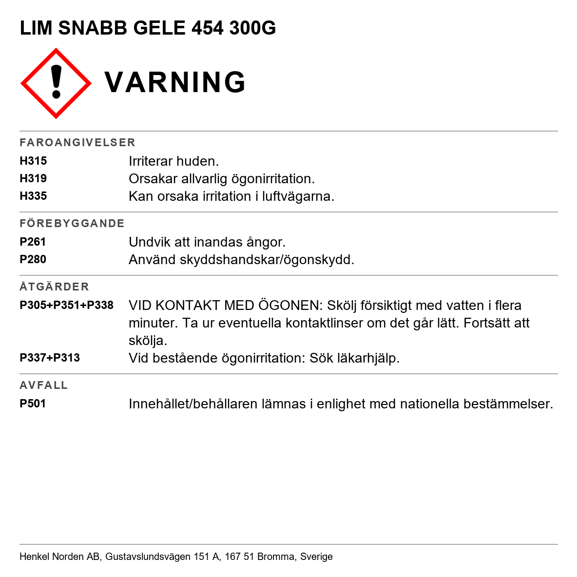 Snabblim Allround Loctite 454