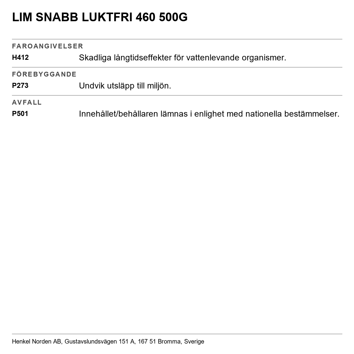 Snabblim luktfri Loctite 460