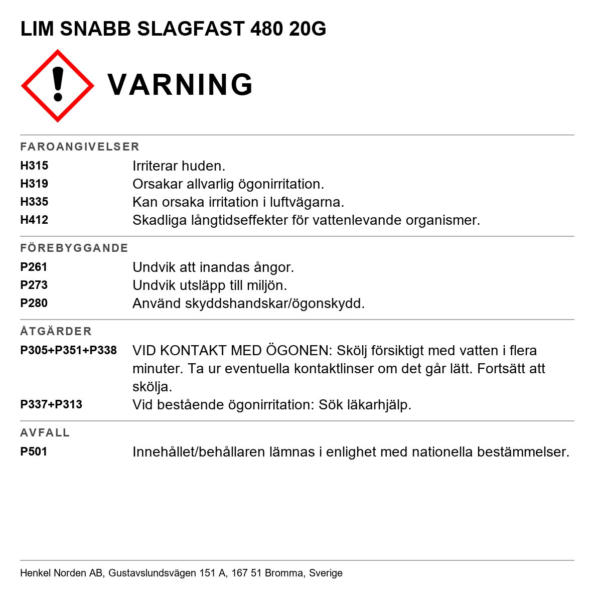 Snabblim slagfast Loctite 480