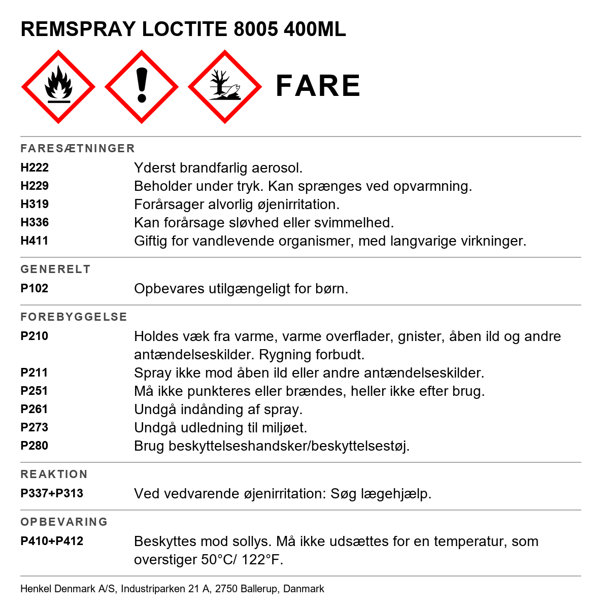 Remspray Loctite 8005