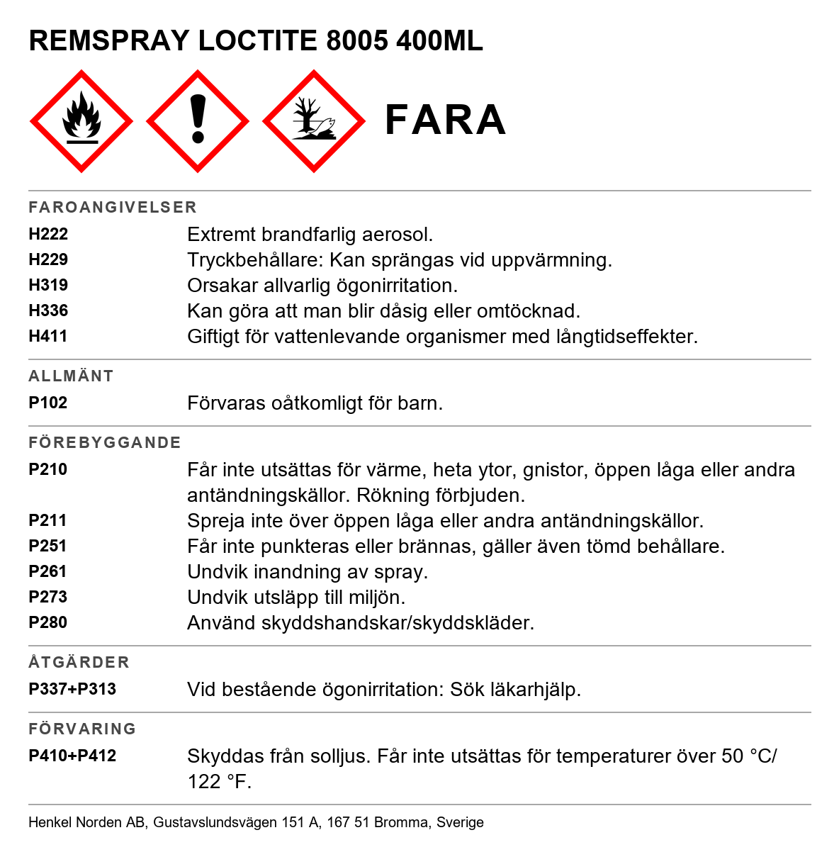 Remspray Loctite 8005