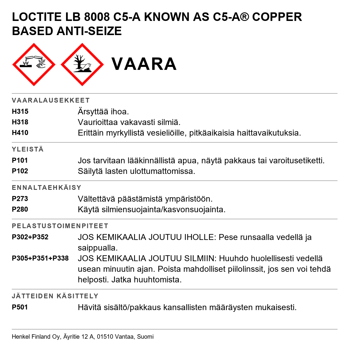 Kuparitahna Loctite 8007/8008/8065