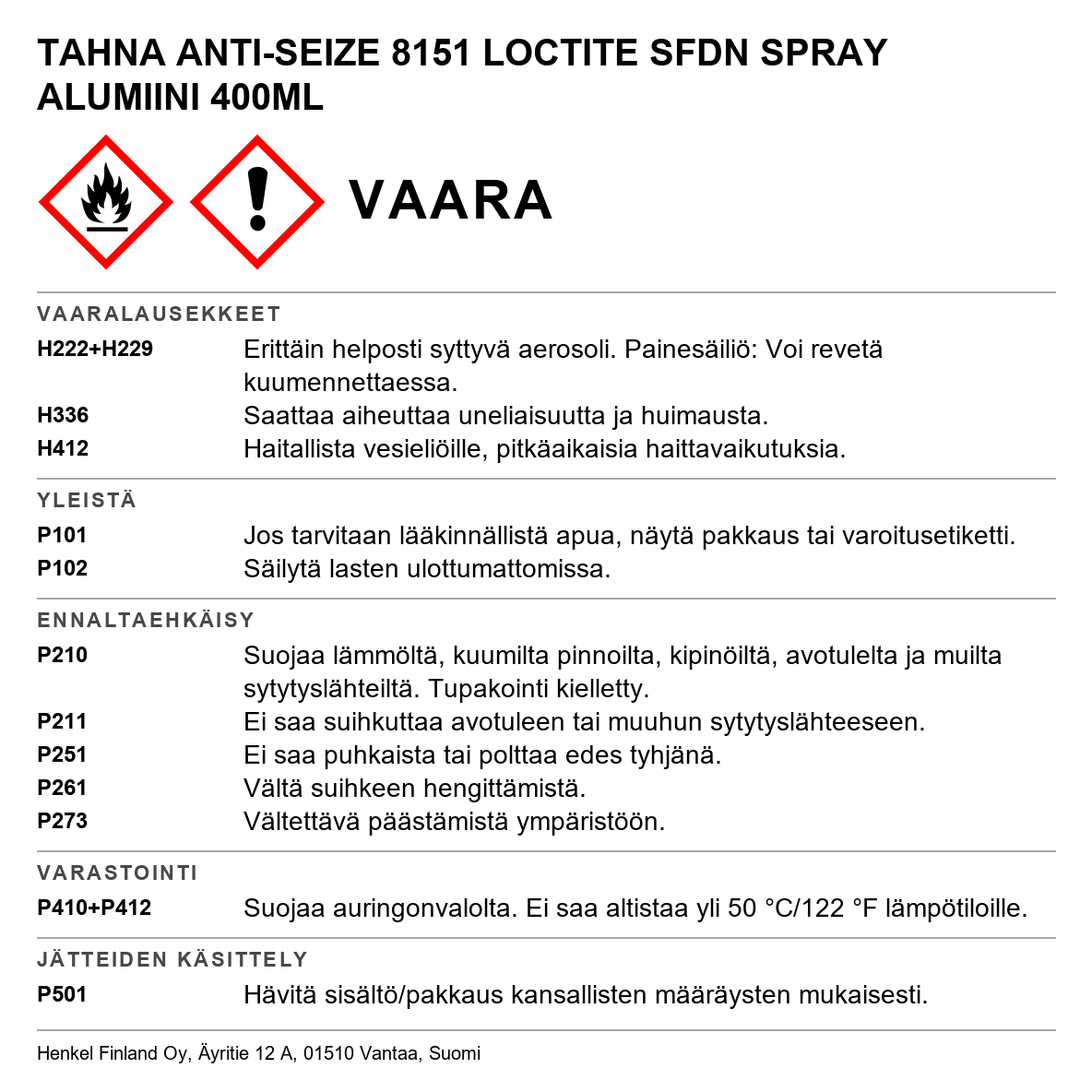 Anti-seize-tahna Loctite 8150 / 5151/ 8151