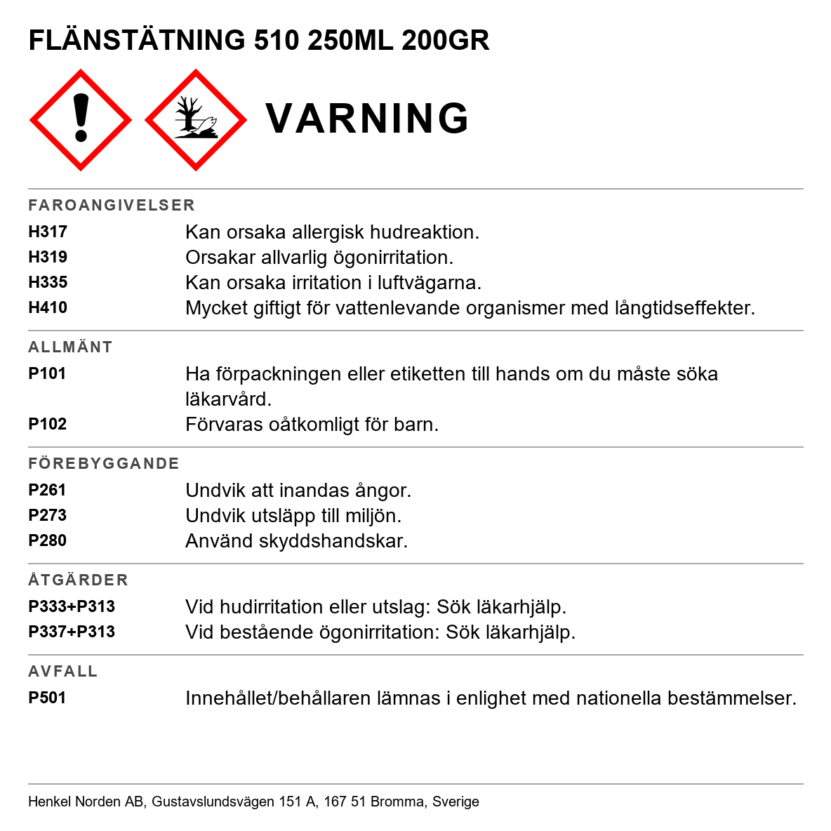 Flänstätning Loctite 510