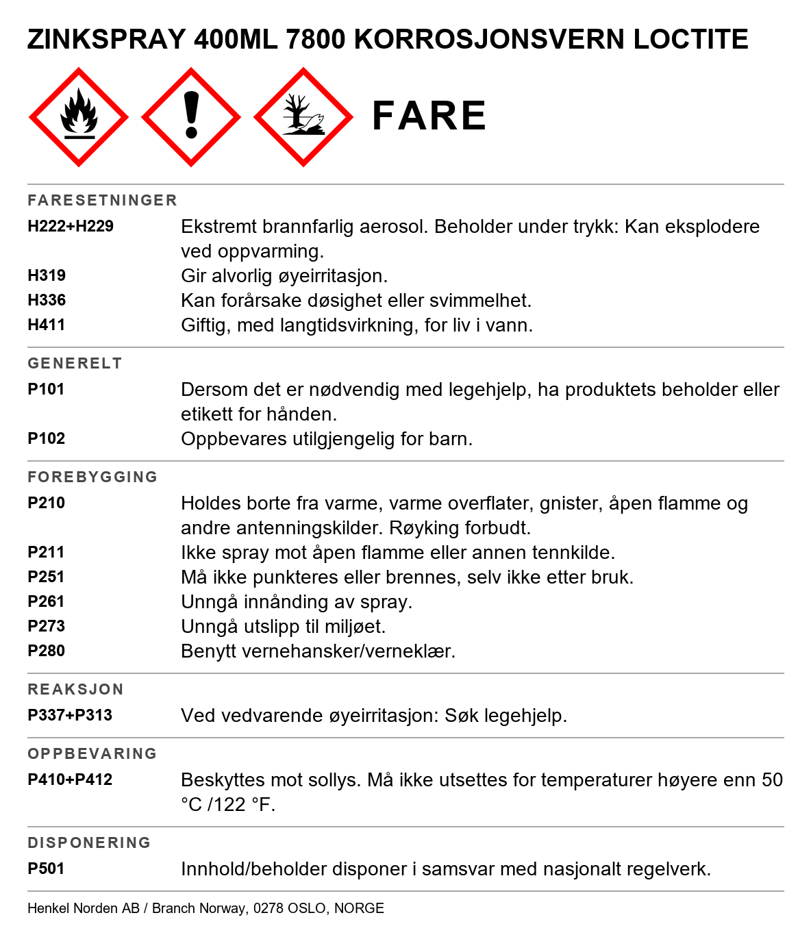 Korrosjonsvern / Zinkspray Loctite 7800