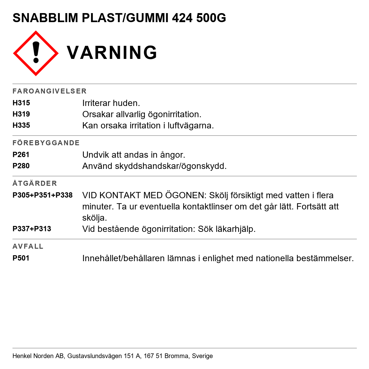 Snabblim Plast Gummi Loctite 424