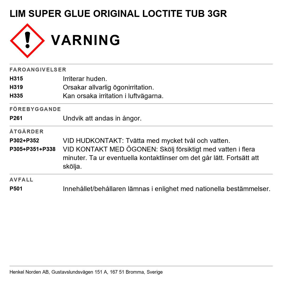 Snabblim Loctite Super Glue