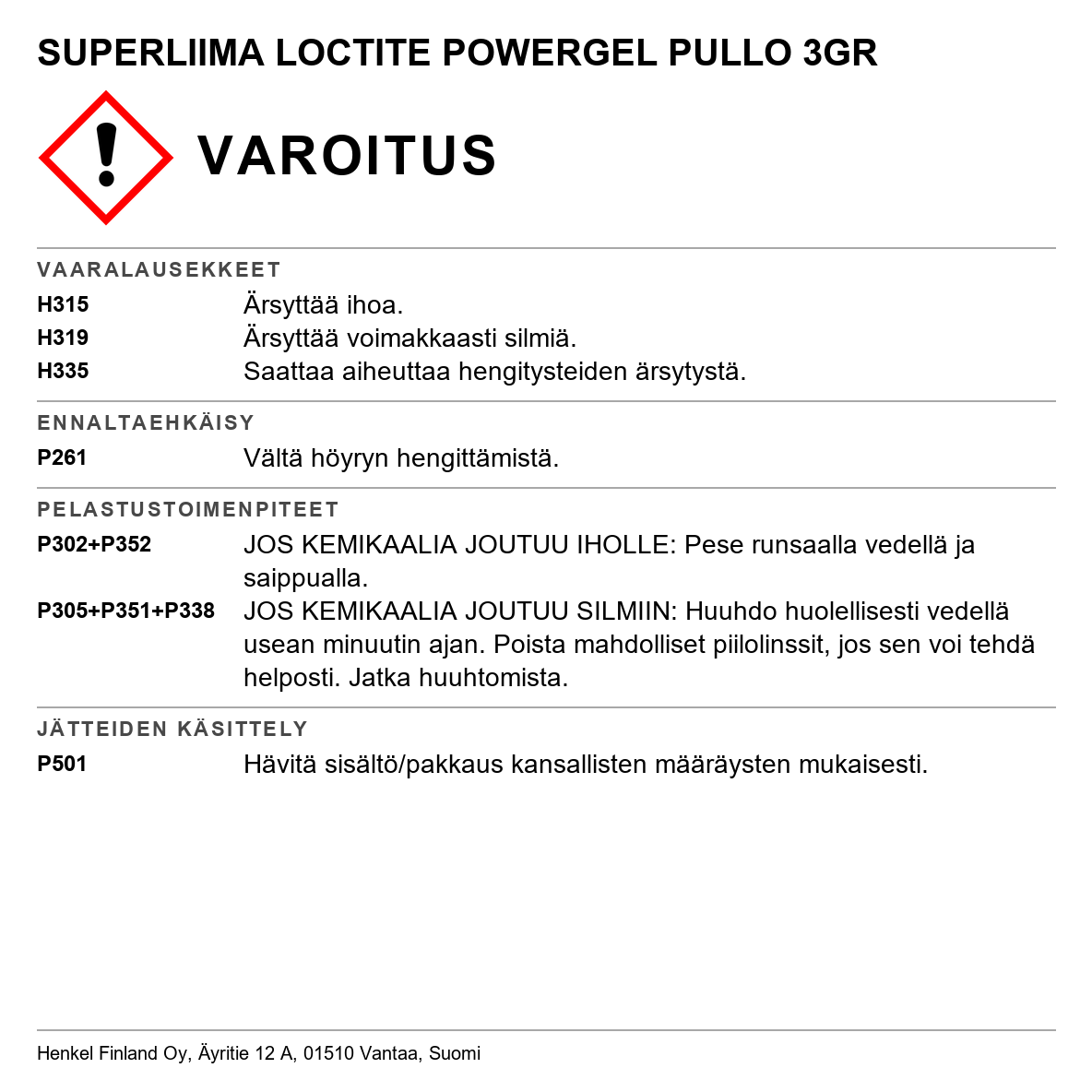 Pikaliima Loctite Super Glue Power Gel Control