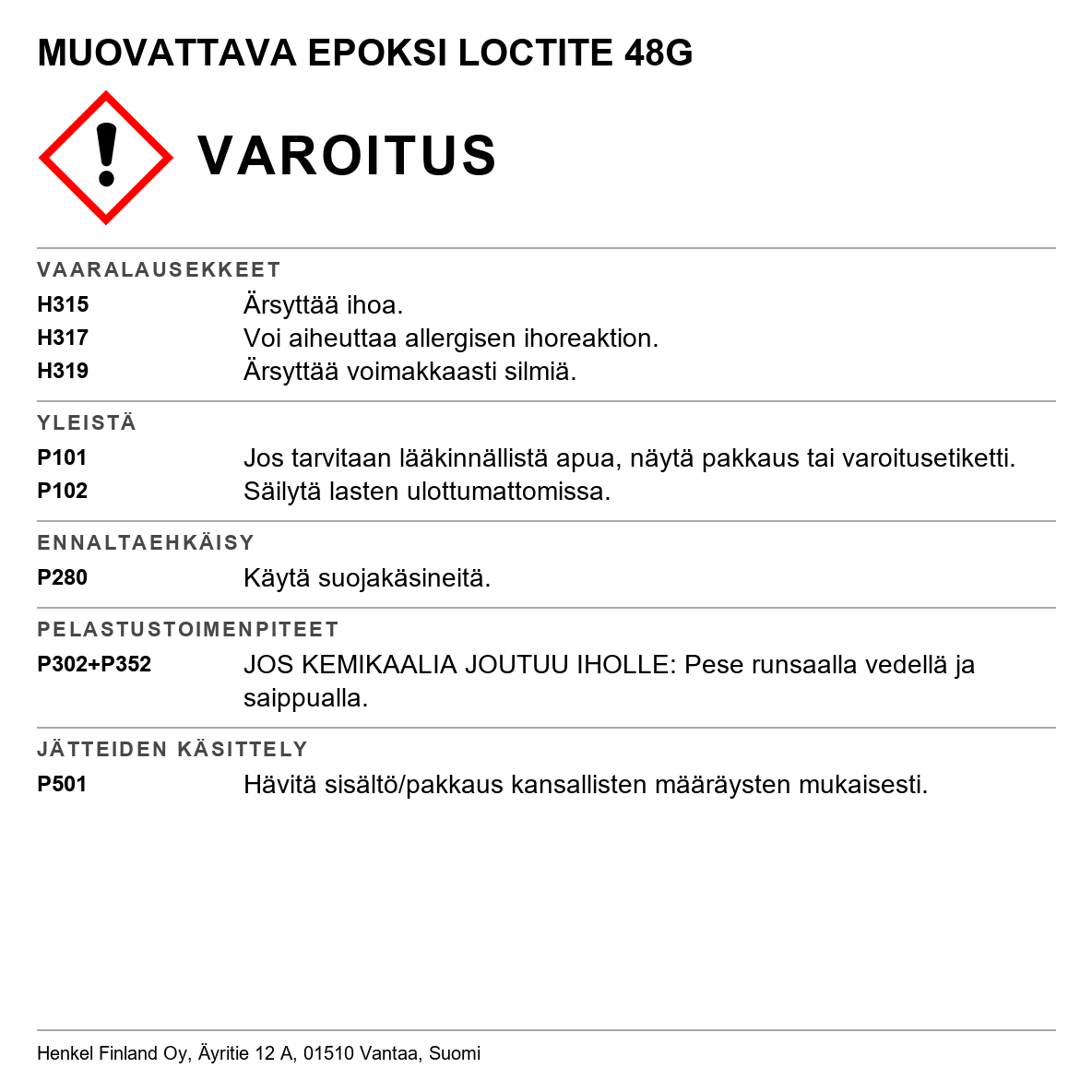 Muovattava epoksi Repair Putty Universal Loctite