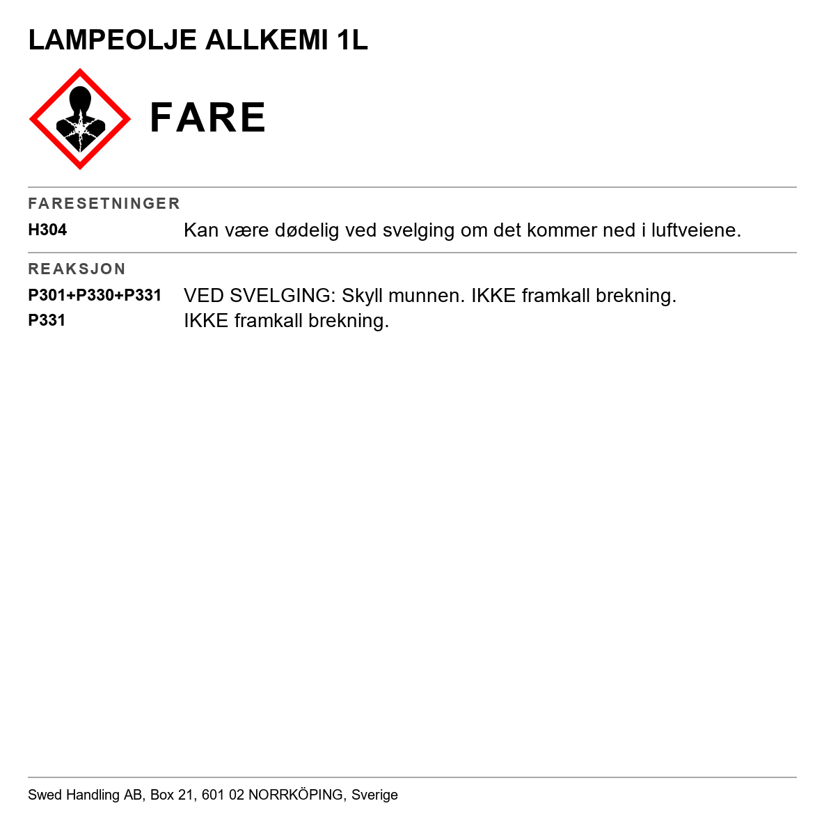 Lampeolje Allkemi