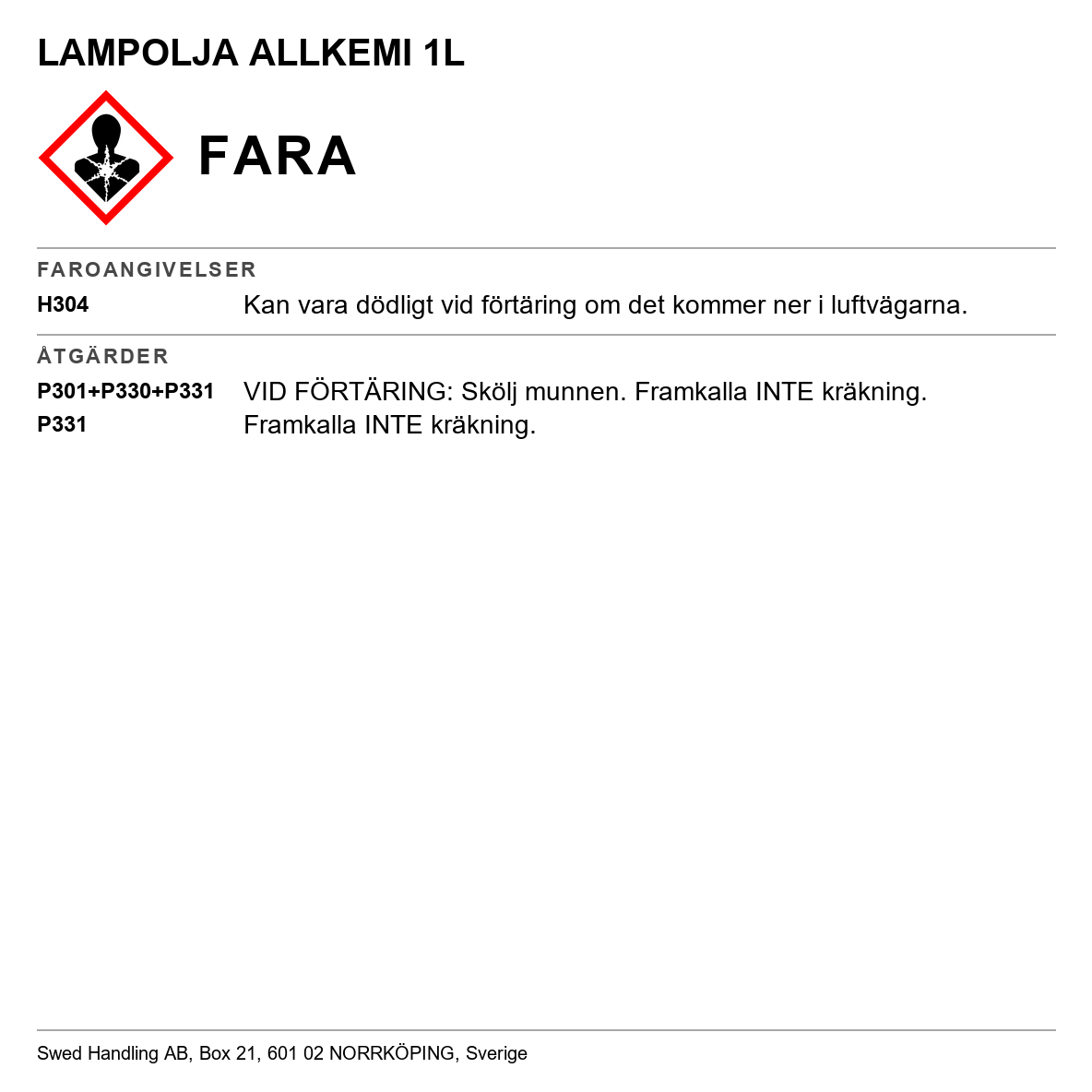 Lampolja Allkemi