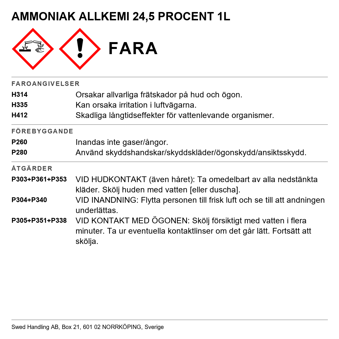 Ammoniak 25% Allkemi