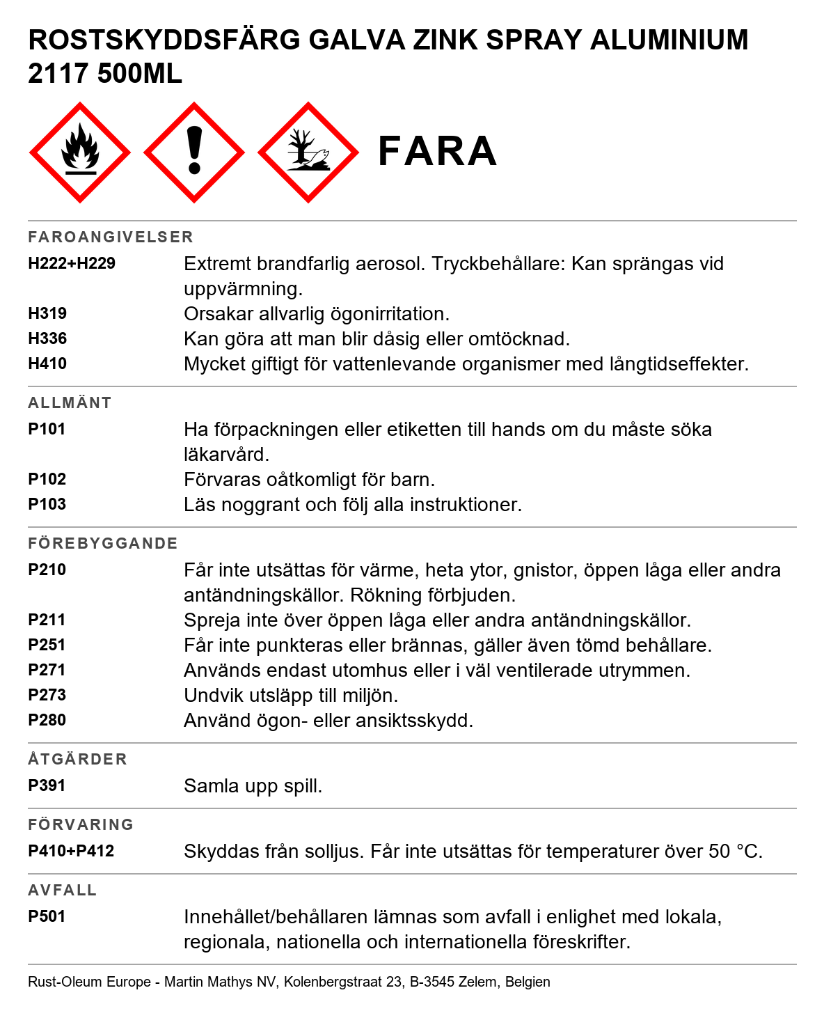 Kallgalv Rust-Oleum Galva Zink-Alu 2117, 1017
