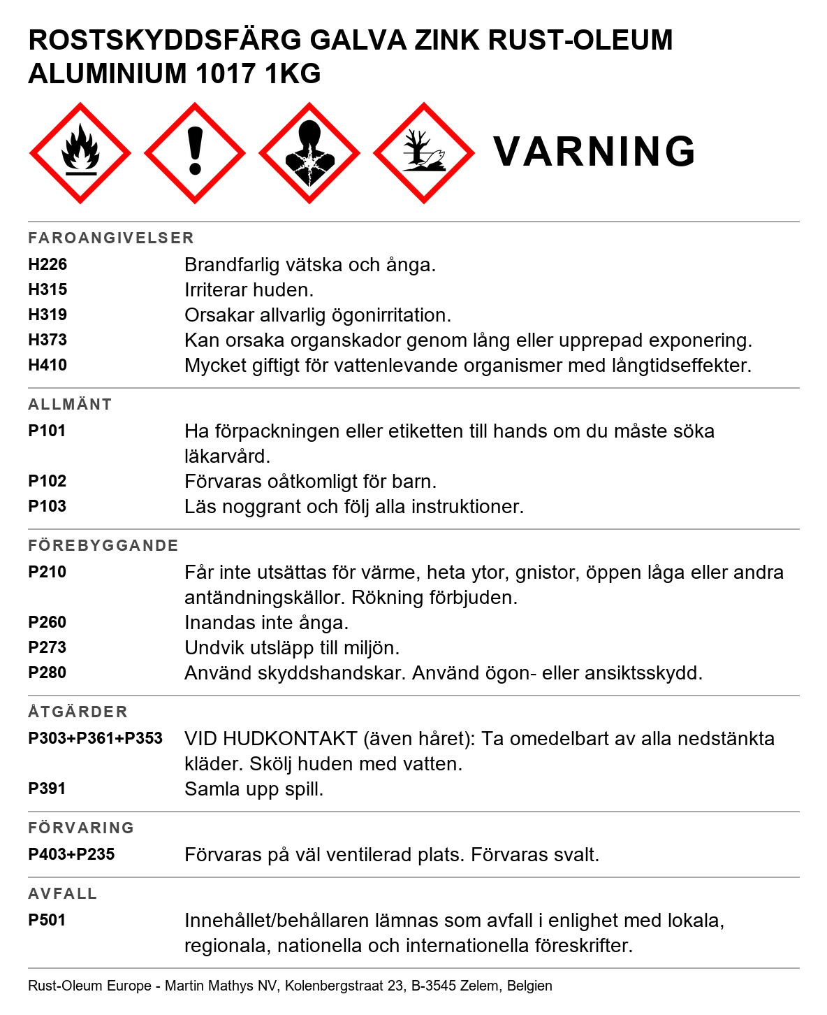 Kallgalv Rust-Oleum Galva Zink-Alu 2117, 1017