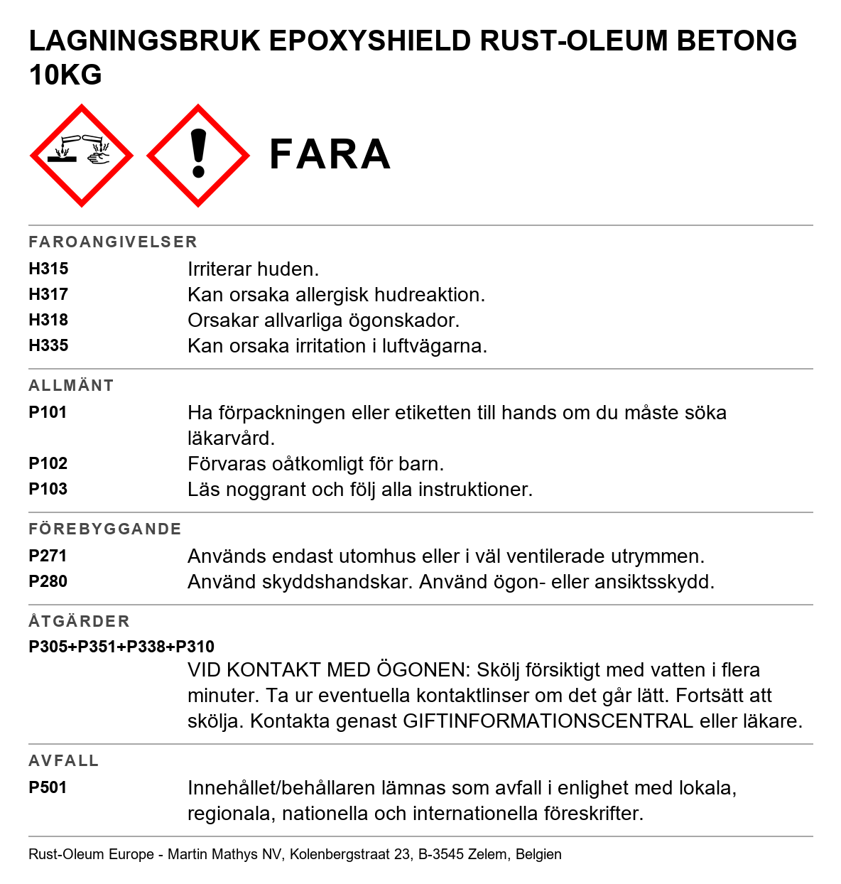 Lagningsbruk Rust-Oleum EpoxyShield