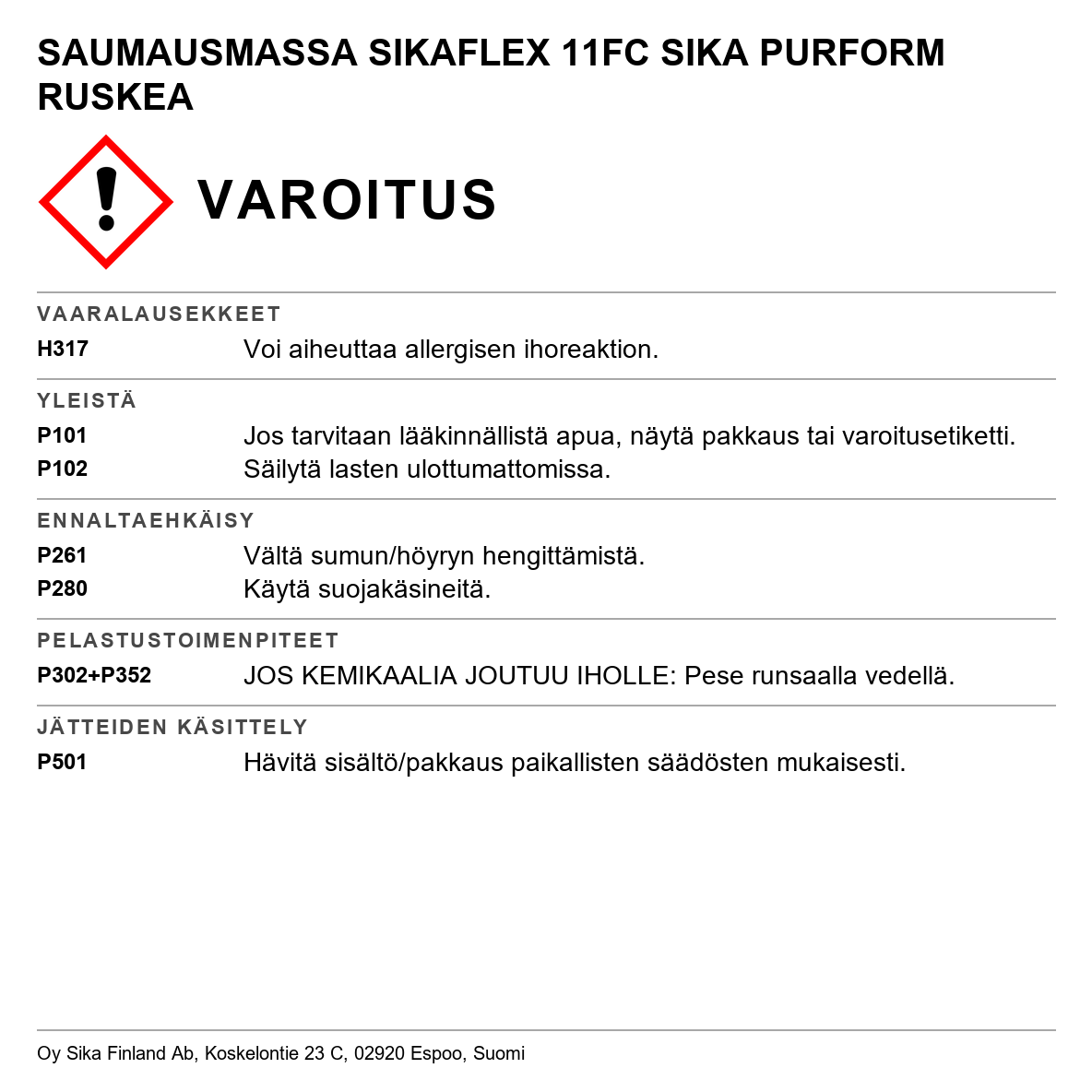 Liima- ja saumausmassa-11FC+/- FC Purform