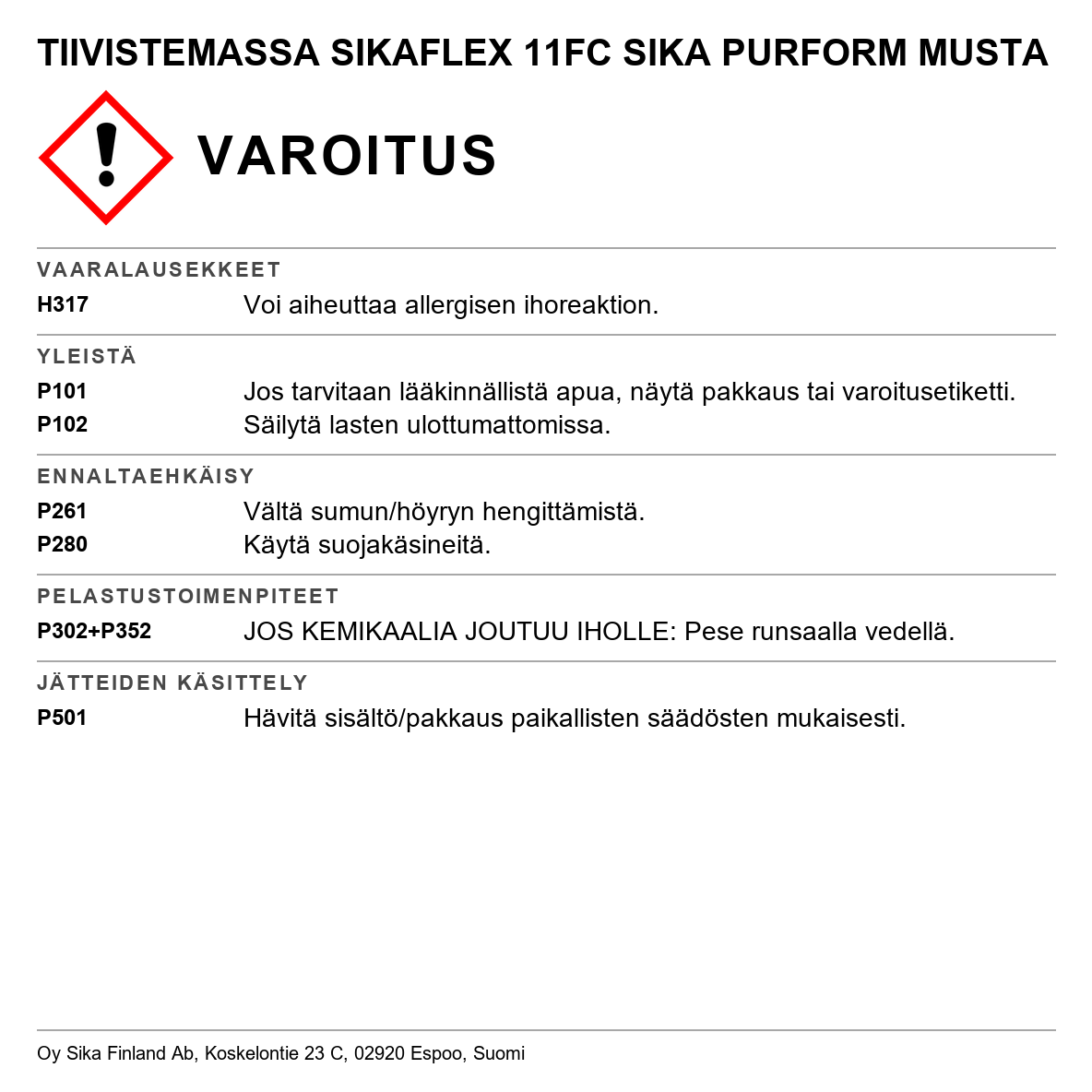 Liima- ja saumausmassa-11FC+/- FC Purform