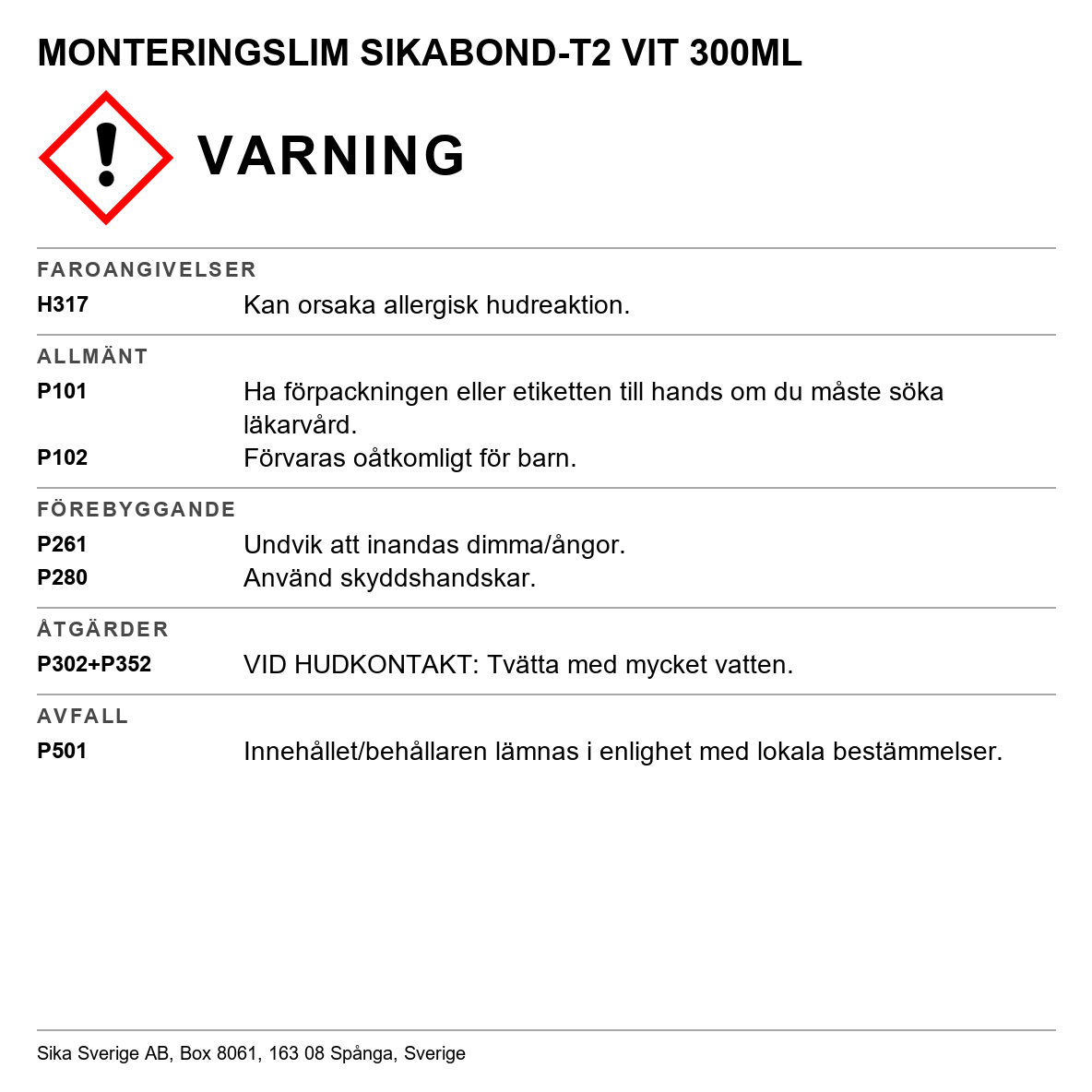 Kraftlim Sikabond-T2