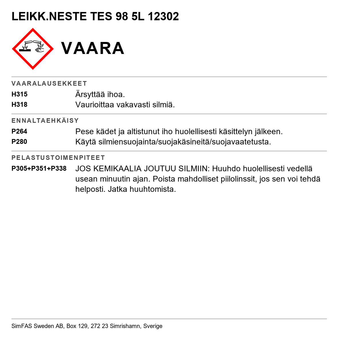 Lastuamisneste TILIA 12302 / 12303