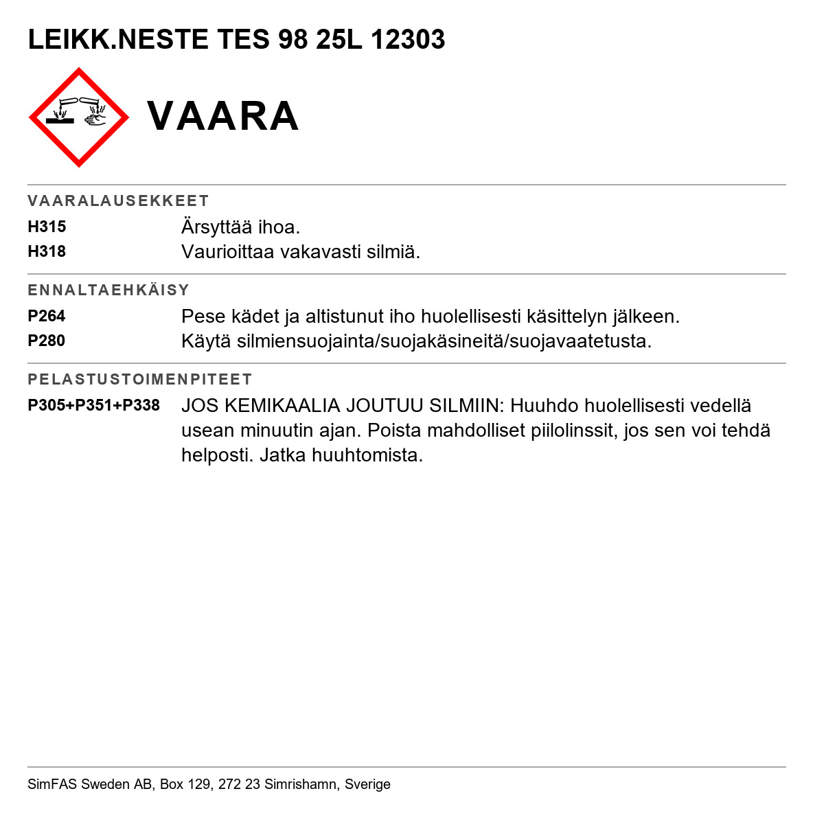 Lastuamisneste TILIA 12302 / 12303