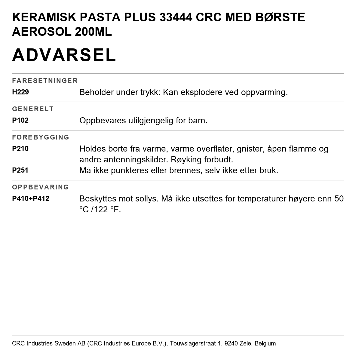 Keramisk pasta CRC Plus