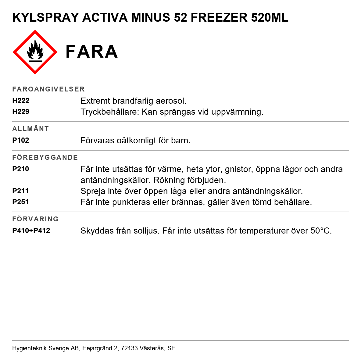 Aerosol Kylspray Activa