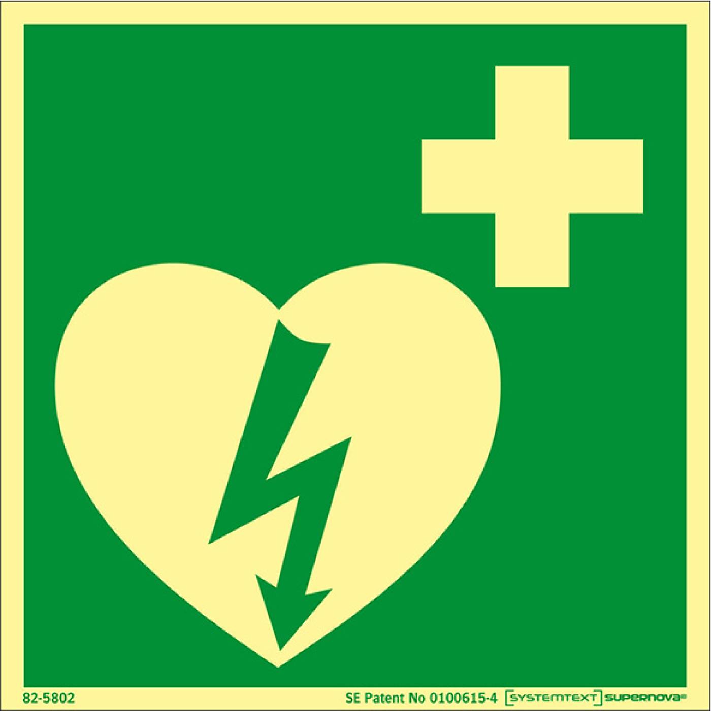 Supernova Nödskylt Defibrillator/Hjärtstartare