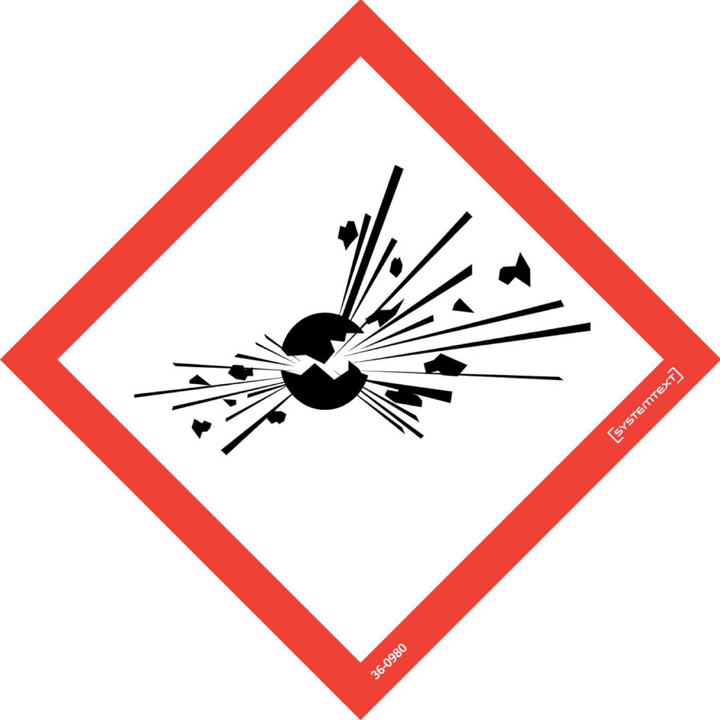 DEKAL Farepiktogram CLP Eksplosivt symbol
