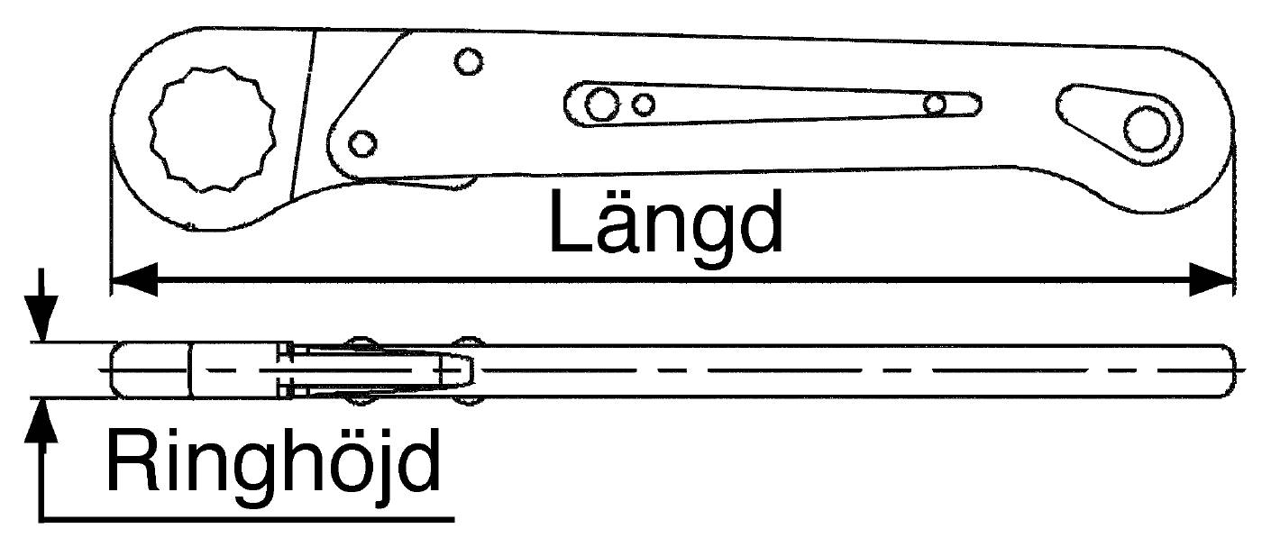 Öppningsbar ringspärrnyckel Teng Tools 600813 / 600832