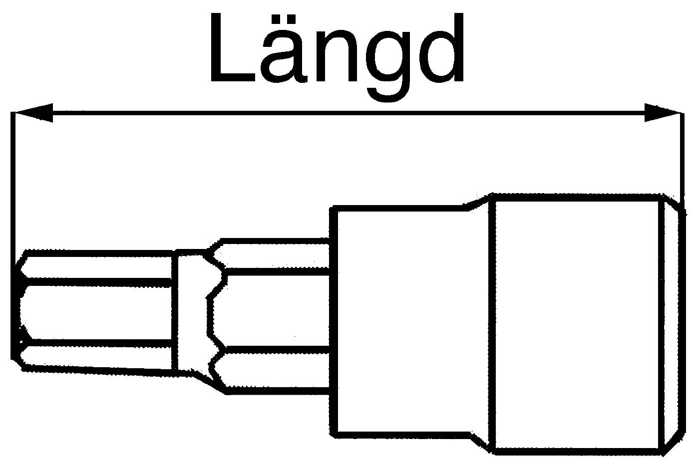 Insexhylsa. Med 1/2" fyrkantsfäste. Teng Tools M122505-C / M122512-C