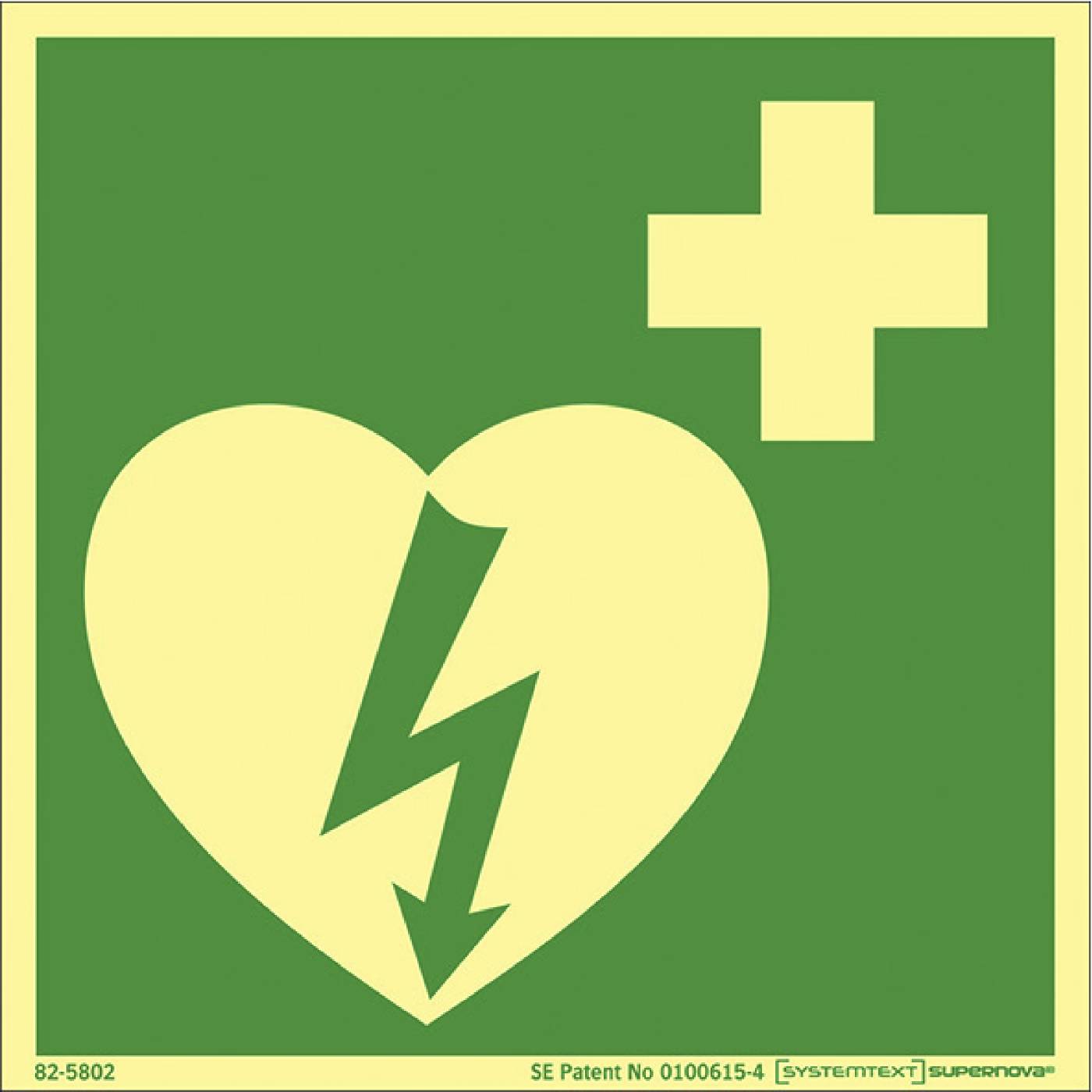 Supernova Nödskylt Defibrillator/Hjärtstartare