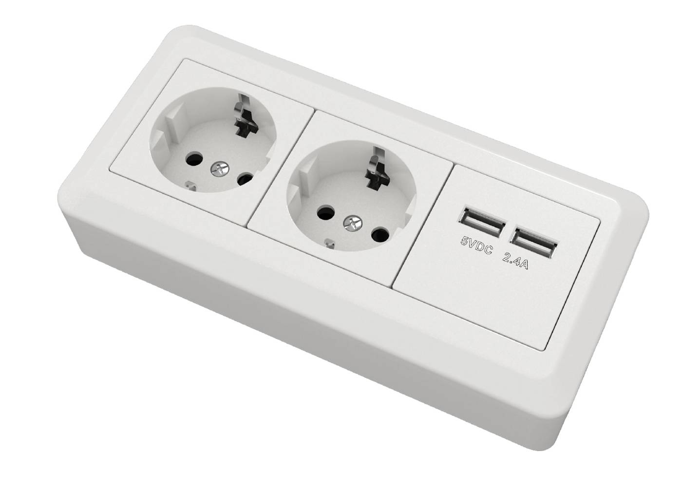 Hjørneboks 2-veis med USB Grunda
