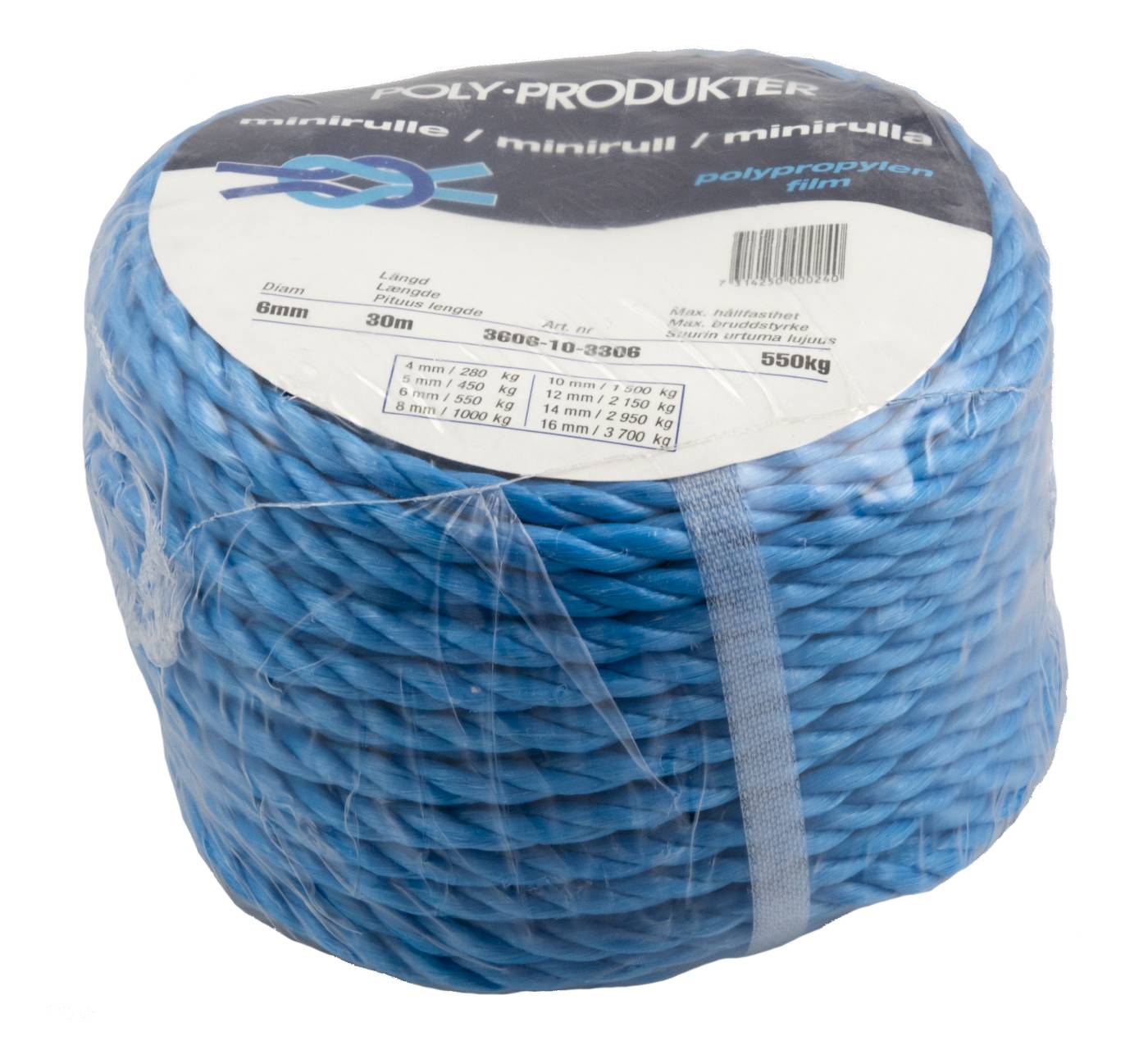 Polypropylene rope 3-strand blue