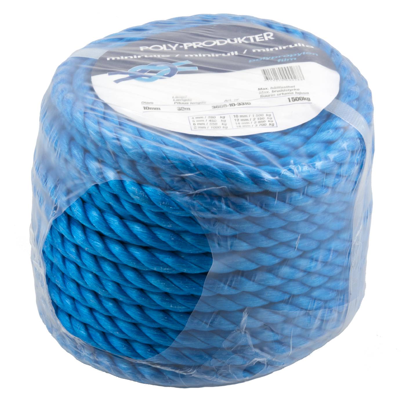 Polypropylene rope 3-strand blue